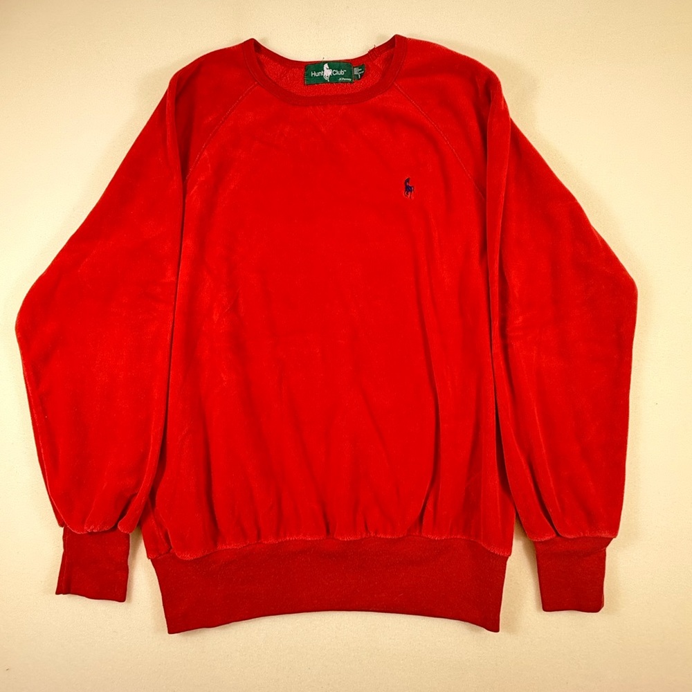 Vintage Hunt Club Womens Velour Crewneck Sweatshirt Size L